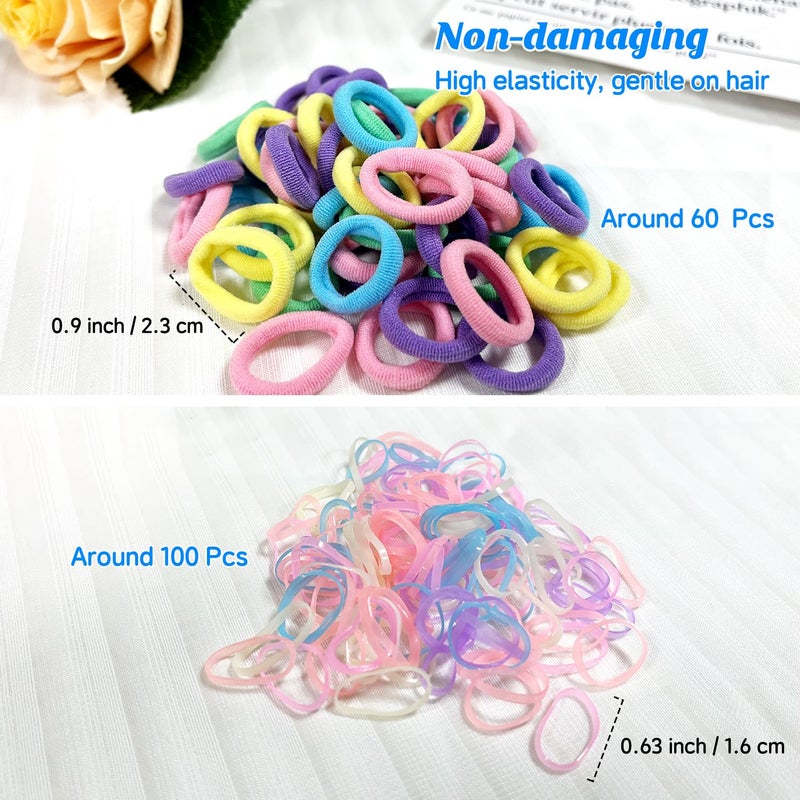 Cherocito 400 Pcs Baby Girls Hair Accessories Set,Baby Girls Hair Ties,Flower Bows Rubber Bands,Hair-friendly Hair Clip,Soft Elastic Hair Bands,Claw Clip(Blue) - Image 5